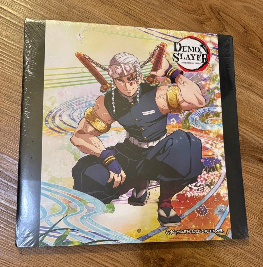 🗡️ Demon Slayer 2025 Wall Calendar 16 Month Sealed Anime Manga Kimetsu no Yaiba